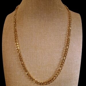 COPY - COPY - NWOT 14k Gold Plated Figaro Chain 24 Inch 7.5mm Made In The USA C…